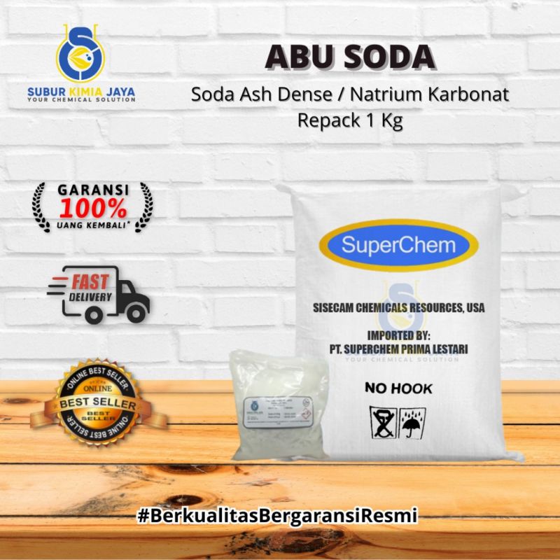 Soda Ash Dense / Abu Soda / Natrium Karbonat / Na2CO3 / 1 KG SISECAM