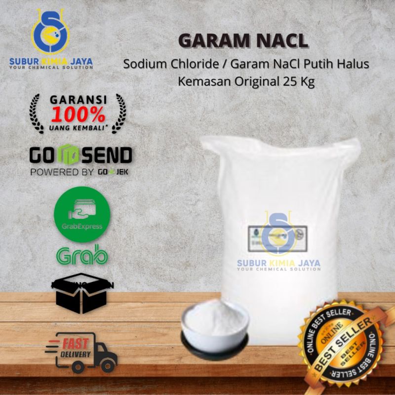 Garam NaCl Putih Halus / Sodium Chloride 25 Kg Khusus Kurir Instant