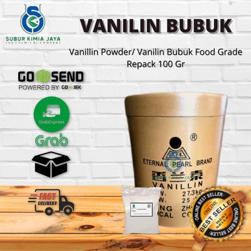 Vanillin / Vanili / Vanilin powder bubuk food grade 100 gr