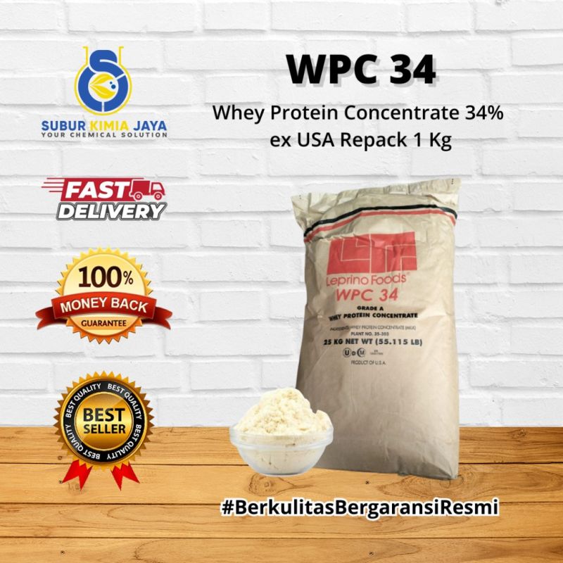 Bubuk Protein ex USA / Whey Protein Concentrate 34% 1kg