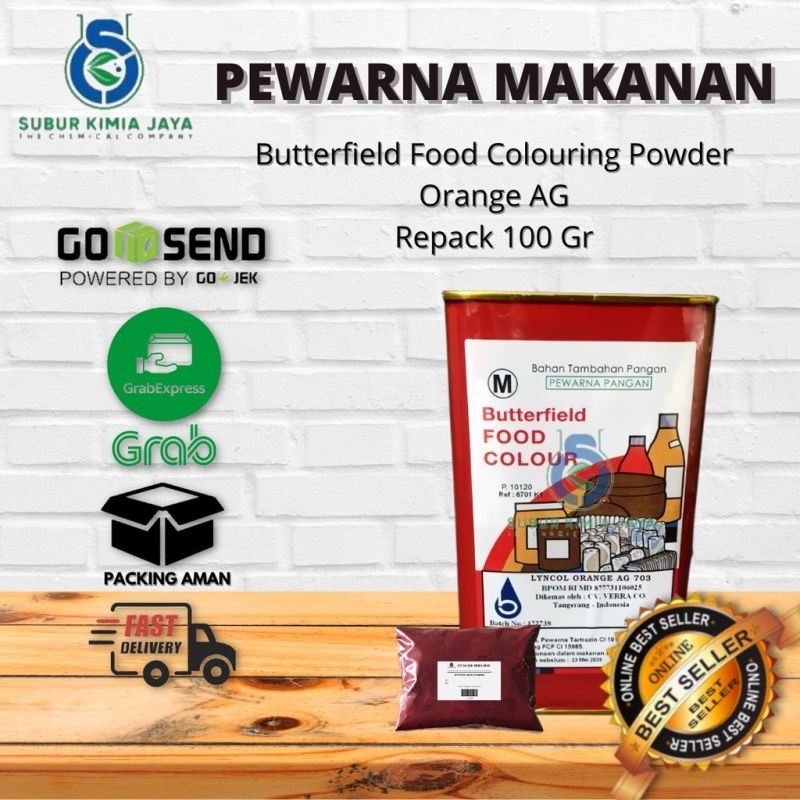 Pewarna Makanan Bubuk Orange AG 100 GR Butterfield