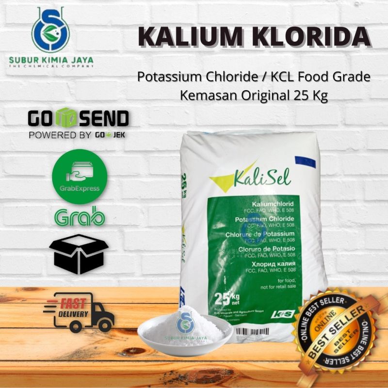 Garam Kalium Klorida FOOD GRADE / KCL Putih 25 Kg Khusus Kurir Instant
