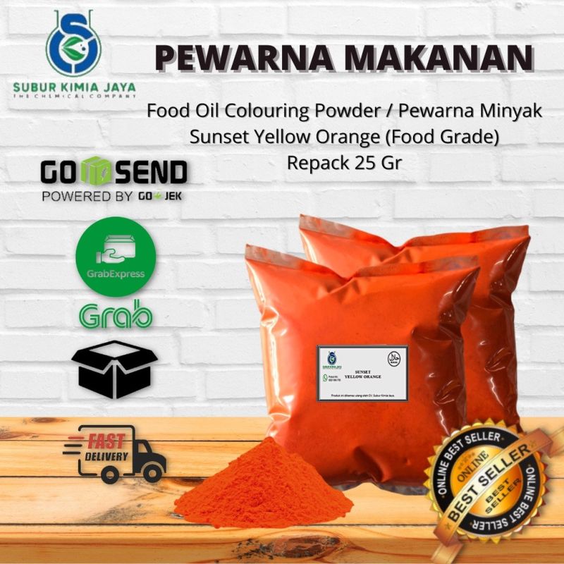 Pewarna Bubuk Minyak / Oil Sunset Yellow Orange 25 gr