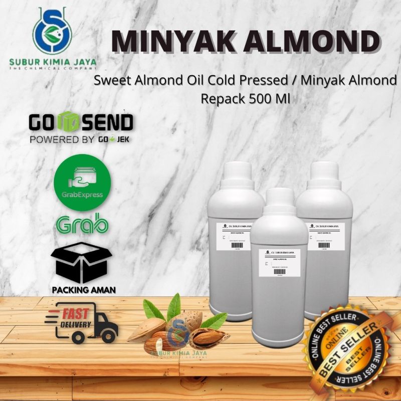 Sweet Almond Oil Cold Pressed (Minyak Almond Murni) 500 ml