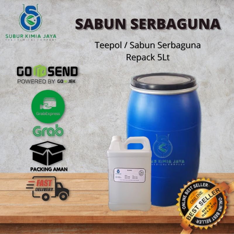 Teepol - Sabun Serba Guna Pembersih Minyak / Cairan Pembersih Serbaguna Penghilang Minyak 5 L